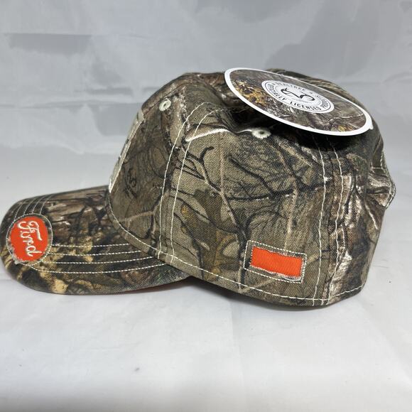 Built Ford Tough Camo Hat Baseball Realtree Camouflage Orange Adjustable - New - Picture 6 of 8
